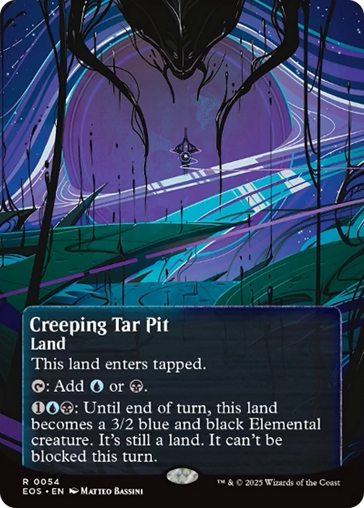 Creeping Tar Pit (0054) (Borderless) [Edge of Eternities: Stellar Sights] | Card Merchant Takapuna
