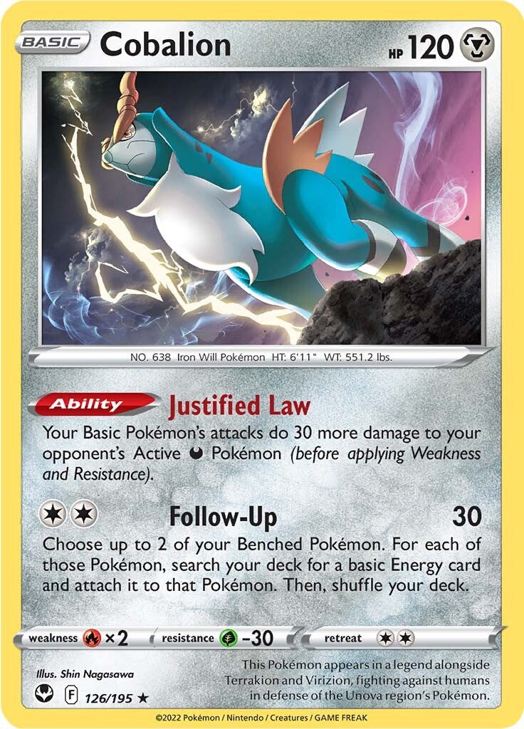 Cobalion (126/195) [Sword & Shield: Silver Tempest] | Card Merchant Takapuna