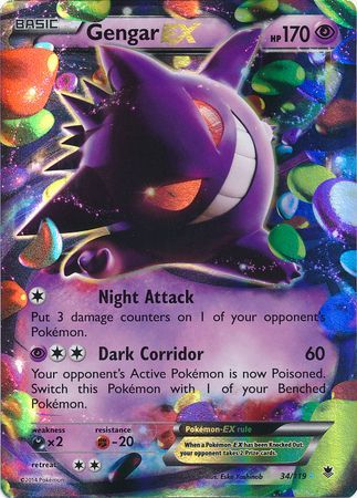 Gengar EX (34/119) (Jumbo Card) [XY: Phantom Forces] | Card Merchant Takapuna