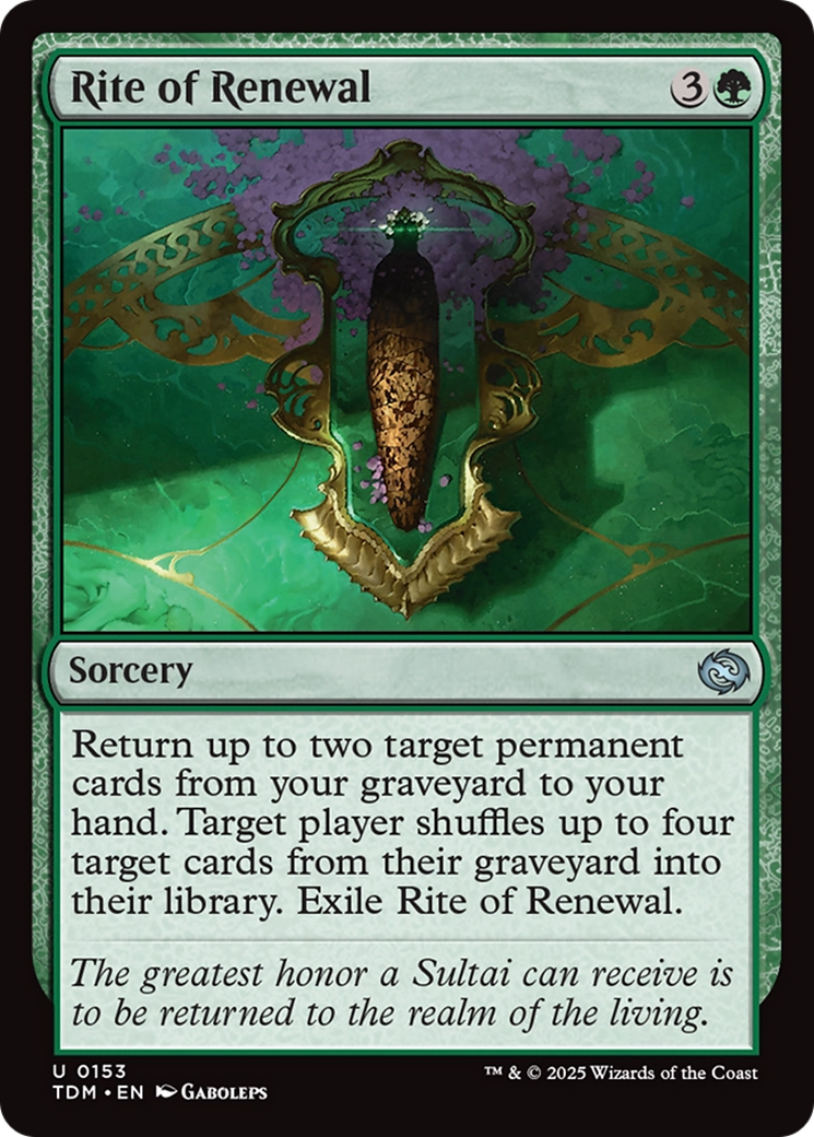 Rite of Renewal [Tarkir: Dragonstorm] | Card Merchant Takapuna
