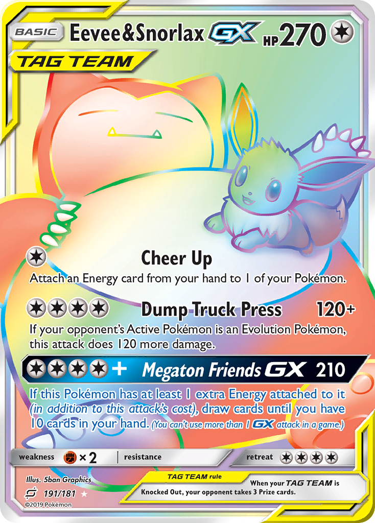 Eevee & Snorlax GX (191/181) [Sun & Moon: Team Up] | Card Merchant Takapuna