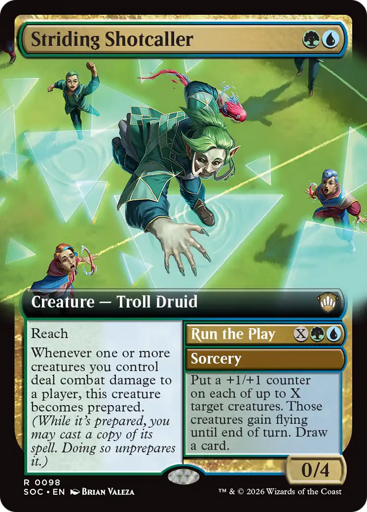 Striding Shotcaller (Extended Art) [Secrets of Strixhaven Commander] | Card Merchant Takapuna