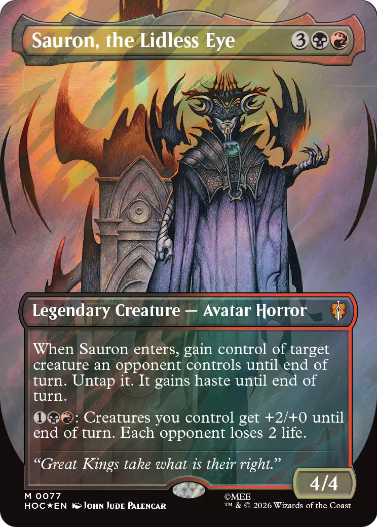 Sauron, the Lidless Eye (Borderless) (Surge Foil) [The Hobbit: Eternal-Legal] | Card Merchant Takapuna
