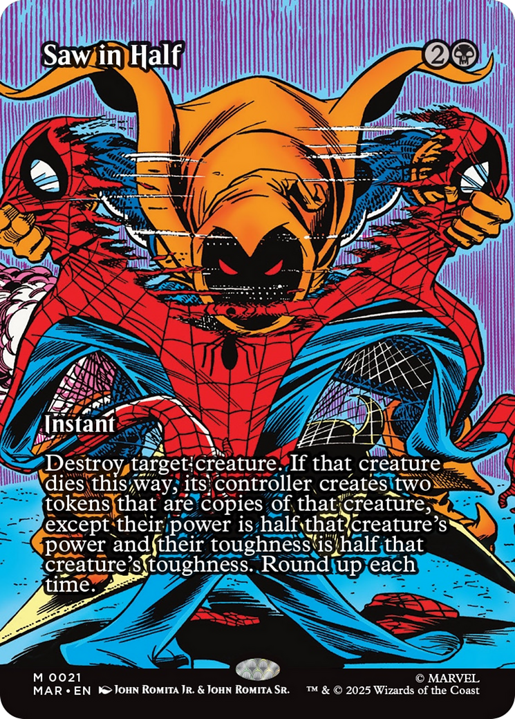 Saw in Half (Borderless) [Marvel's Spider-Man: Eternal-Legal] | Card Merchant Takapuna