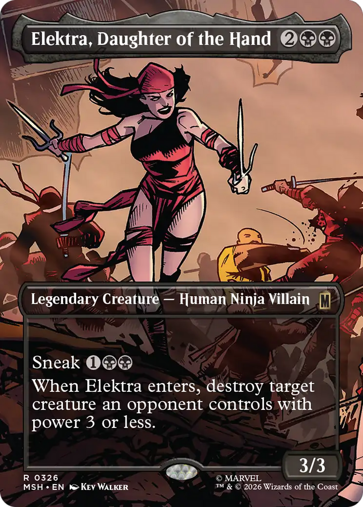 Elektra, Daughter of the Hand (Borderless) [Marvel Super Heroes] | Card Merchant Takapuna