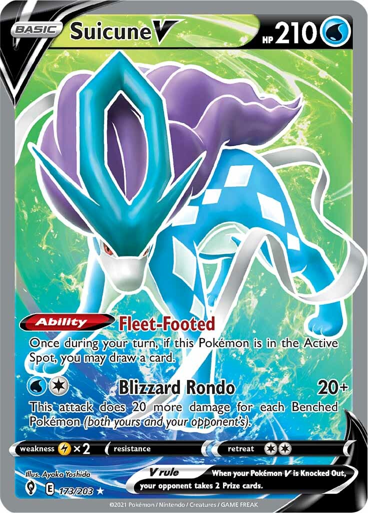 Suicune V (173/203) [Sword & Shield: Evolving Skies] | Card Merchant Takapuna