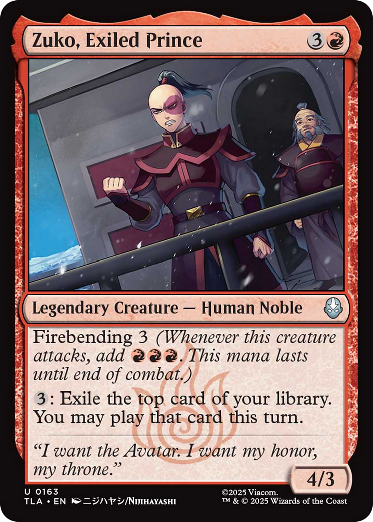 Zuko, Exiled Prince [Avatar: The Last Airbender] | Card Merchant Takapuna