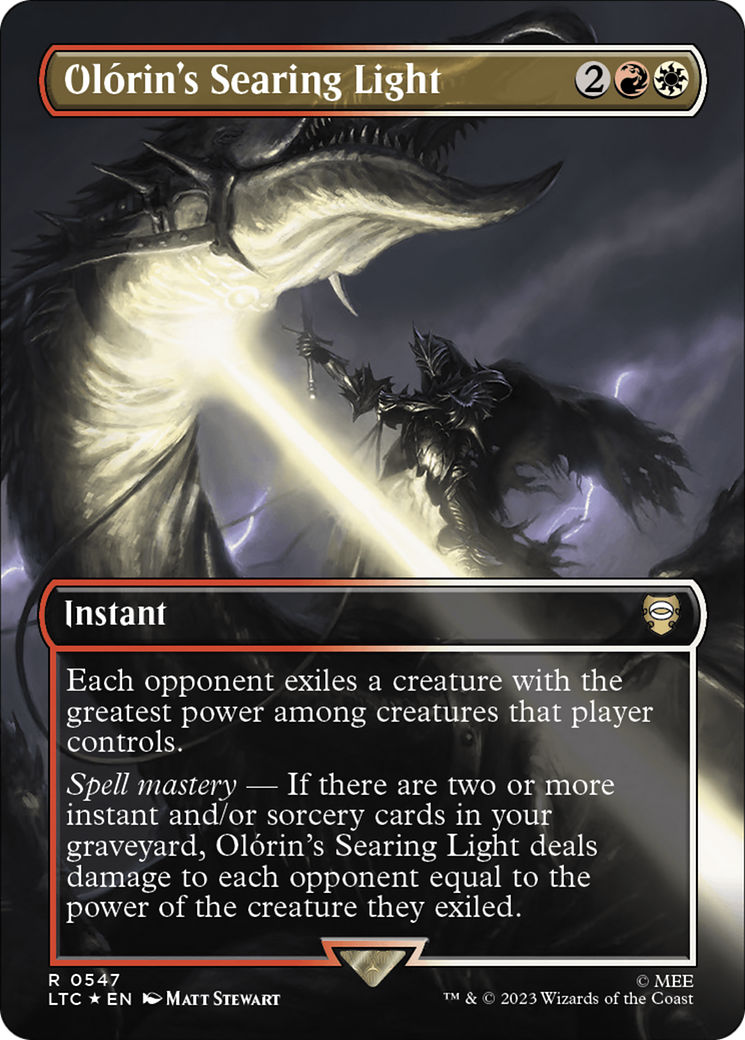 Olorin's Searing Light (Borderless) (Surge Foil) [The Lord of the Rings: Tales of Middle-Earth Commander] | Card Merchant Takapuna