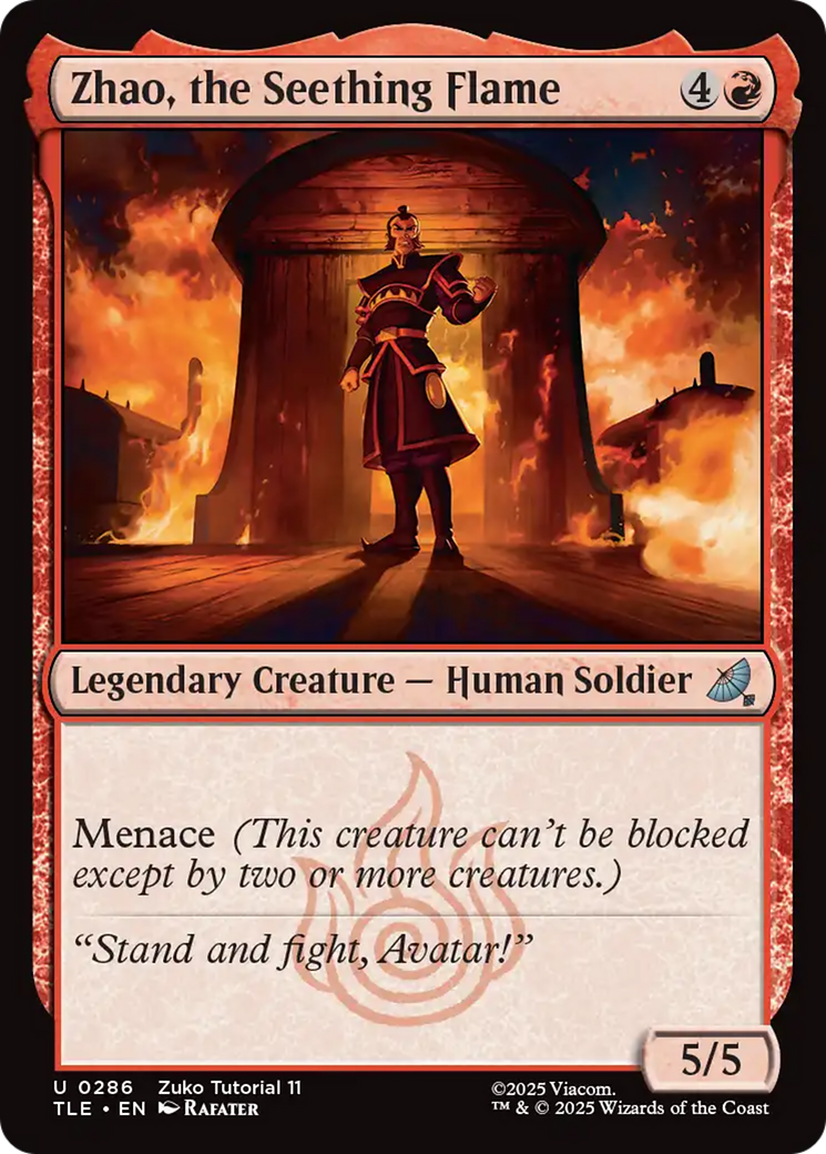 Zhao, the Seething Flame (0286) [Avatar: The Last Airbender: Eternal-Legal] | Card Merchant Takapuna