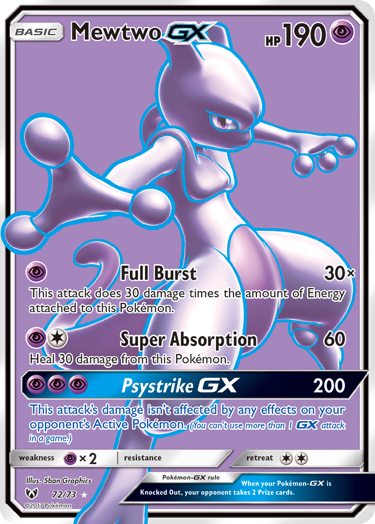 Mewtwo GX (72/73) [Sun & Moon: Shining Legends] | Card Merchant Takapuna