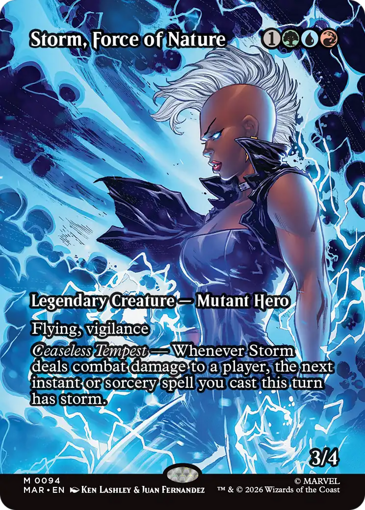 Storm, Force of Nature (Borderless) [Marvel Universe: Eternal-Legal] | Card Merchant Takapuna