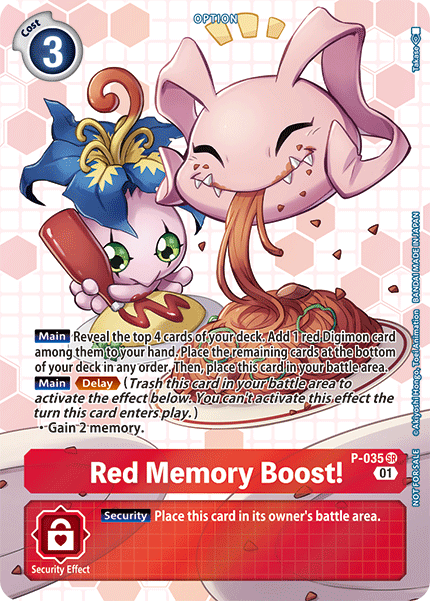 Red Memory Boost! [P-035] (Box Promotion Pack - Next Adventure) [Promotional Cards] | Card Merchant Takapuna