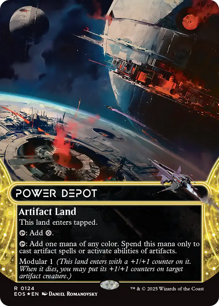 Power Depot (0124) (Borderless) (Galaxy Foil) [Edge of Eternities: Stellar Sights] | Card Merchant Takapuna