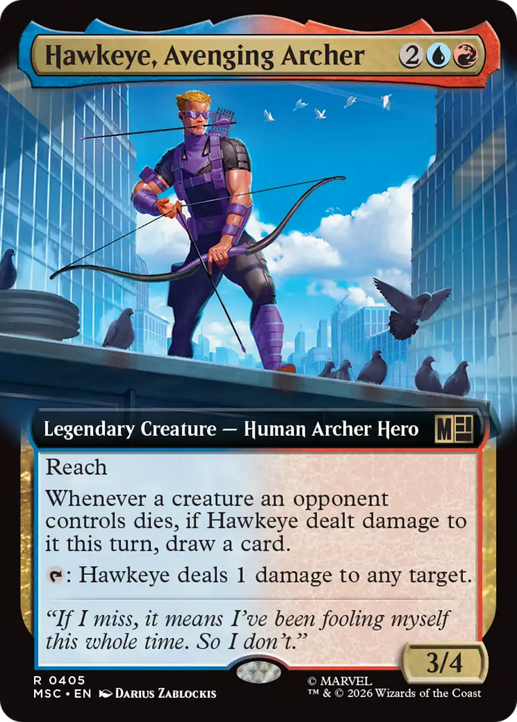 Hawkeye, Avenging Archer (Extended Art) [Marvel Super Heroes Commander] | Card Merchant Takapuna