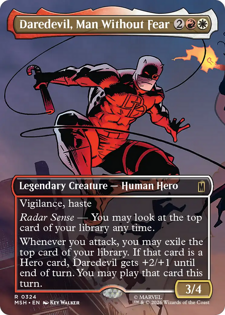 Daredevil, Man Without Fear (Borderless) (0324) [Marvel Super Heroes] | Card Merchant Takapuna