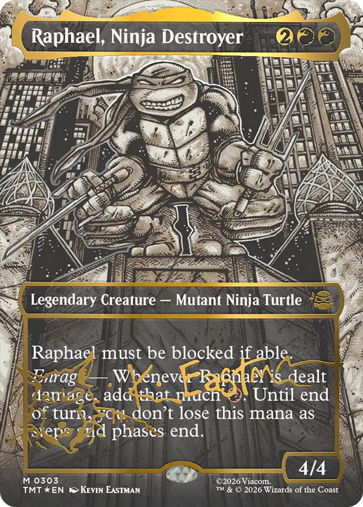 Raphael, Ninja Destroyer (Borderless) (Gold-Stamped Signature) [Teenage Mutant Ninja Turtles] | Card Merchant Takapuna