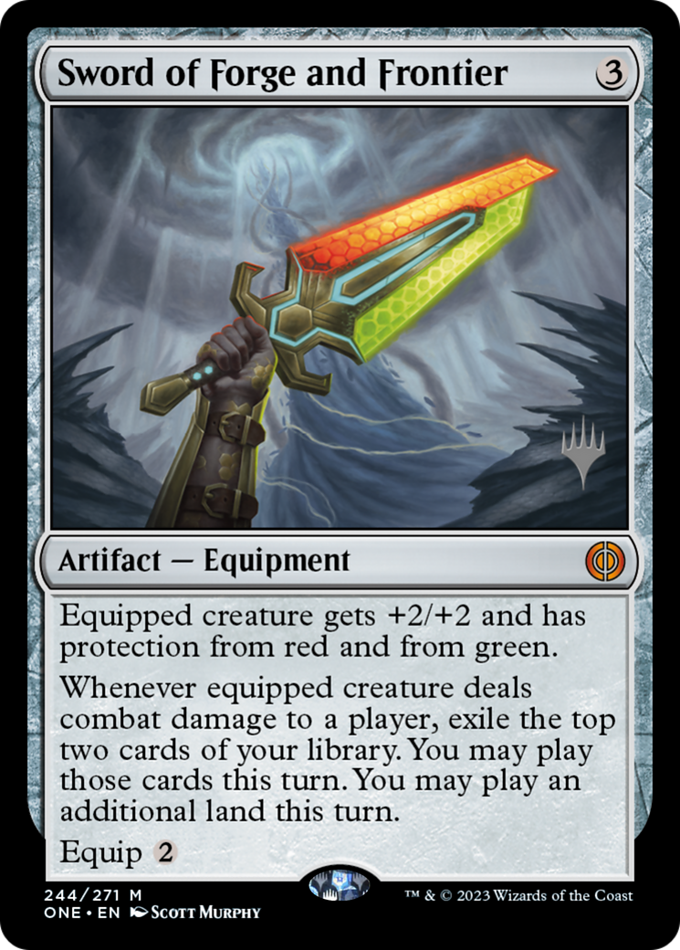 Sword of Forge and Frontier (Promo Pack) [Phyrexia: All Will Be One Promos] | Card Merchant Takapuna