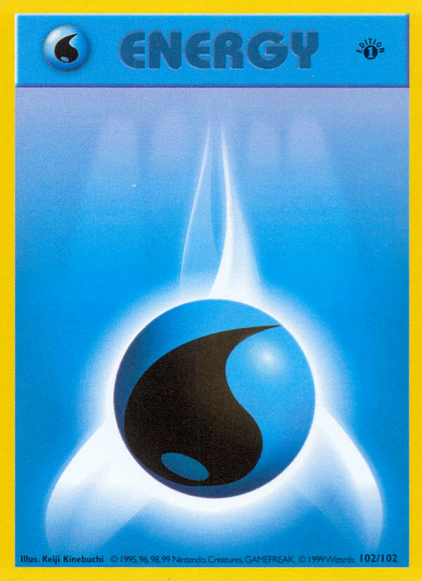 Water Energy (102/102) (Shadowless) [Base Set 1st Edition] | Card Merchant Takapuna