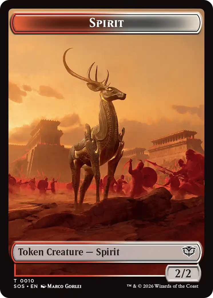 Fractal (0004) // Spirit (0010) Double-Sided Token [Secrets of Strixhaven Tokens] | Card Merchant Takapuna