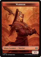 Dragon (0011) // Warrior Double-Sided Token [Tarkir: Dragonstorm Tokens] | Card Merchant Takapuna