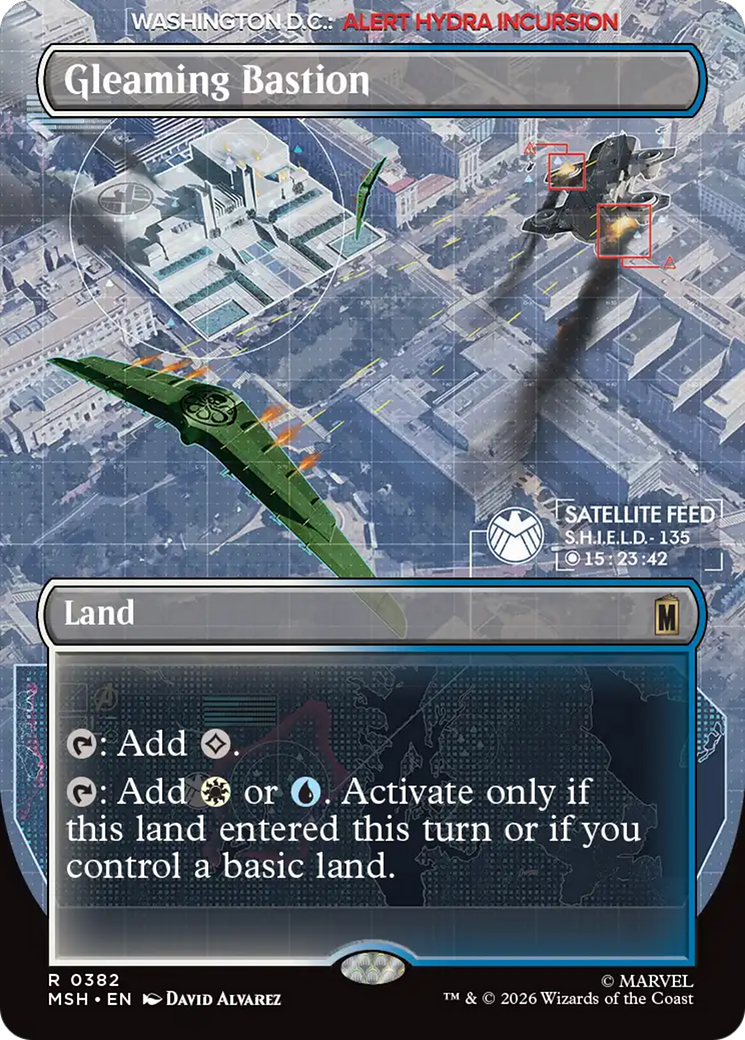 Gleaming Bastion (Borderless) [Marvel Super Heroes] | Card Merchant Takapuna