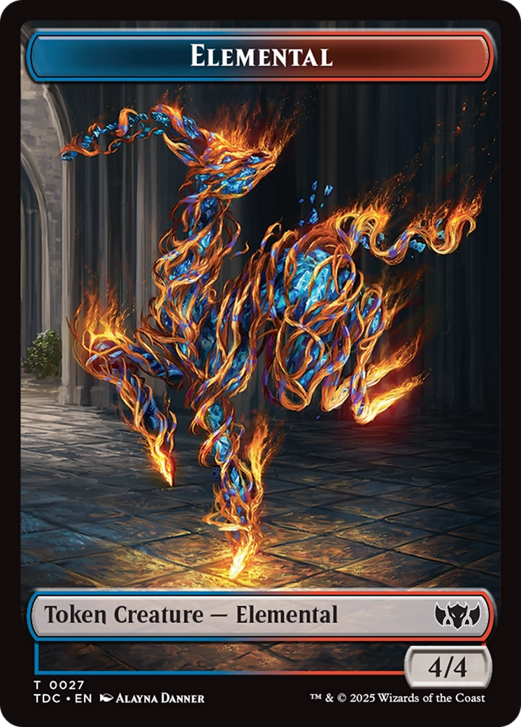 Elemental (0027) // Monk Double-Sided Token [Tarkir: Dragonstorm Commander Tokens] | Card Merchant Takapuna