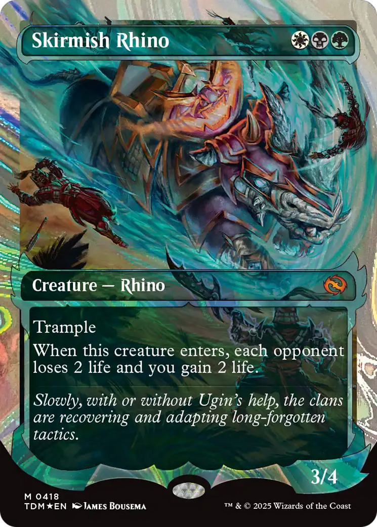Skirmish Rhino (0418) (Showcase) (Halo Foil) [Tarkir: Dragonstorm] | Card Merchant Takapuna