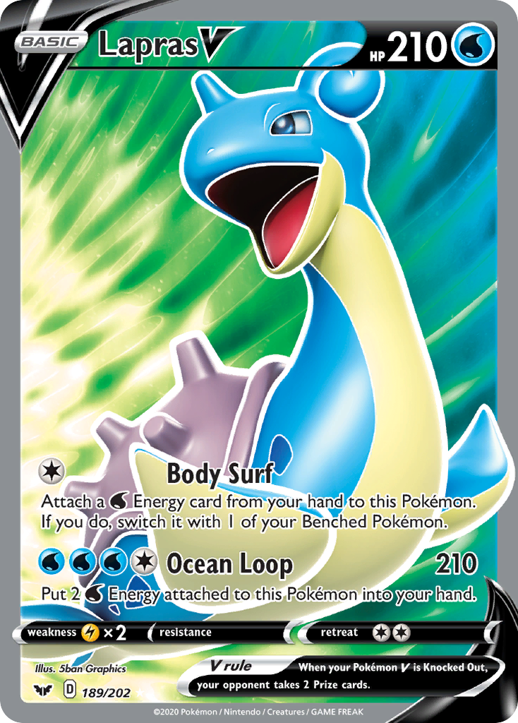 Lapras V (189/202) [Sword & Shield: Base Set] | Card Merchant Takapuna