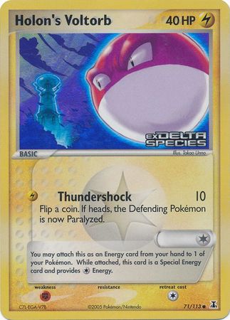 Holon's Voltorb (71/113) (Stamped) [EX: Delta Species] | Card Merchant Takapuna