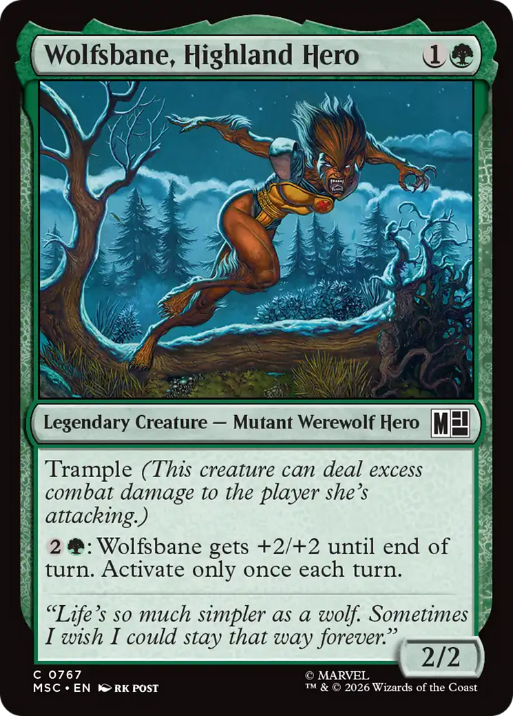 Wolfsbane, Highland Hero [Marvel Super Heroes Commander] | Card Merchant Takapuna