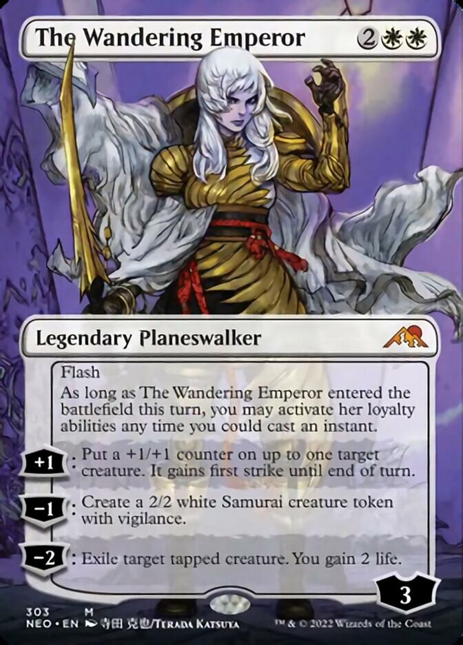 The Wandering Emperor (Borderless) [Kamigawa: Neon Dynasty] | Card Merchant Takapuna