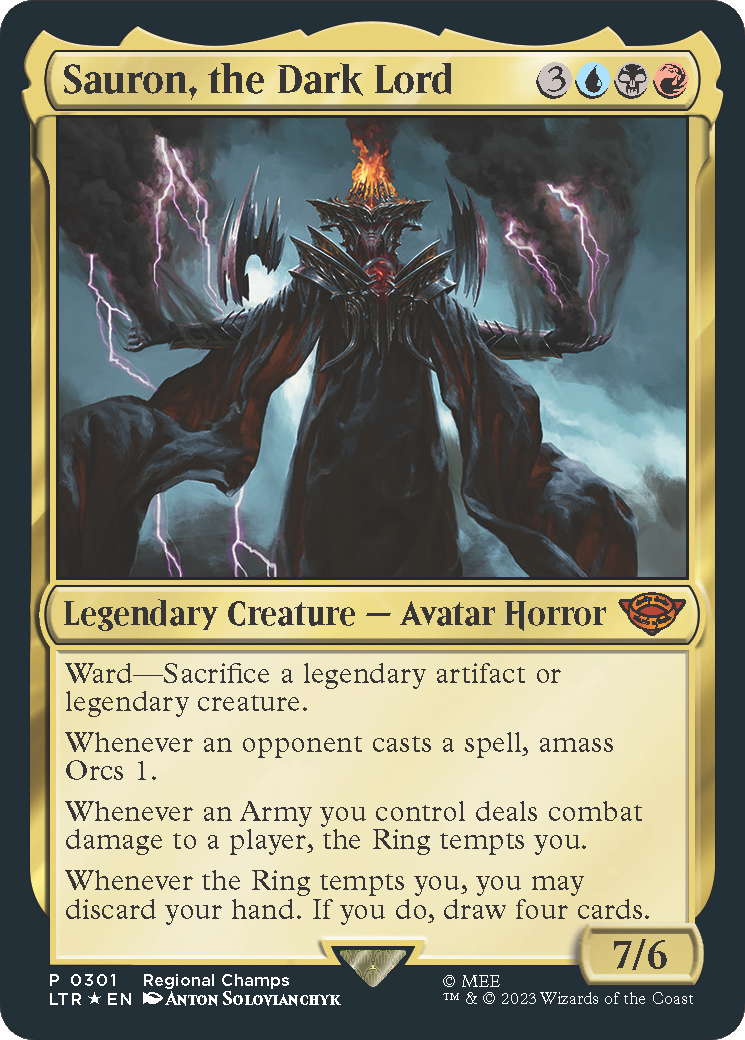 Sauron, the Dark Lord (Regional Champs) [Pro Tour Promos] | Card Merchant Takapuna