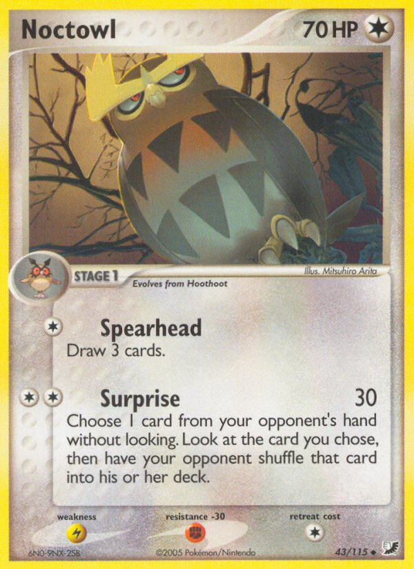 Noctowl (43/115) [EX: Unseen Forces] | Card Merchant Takapuna