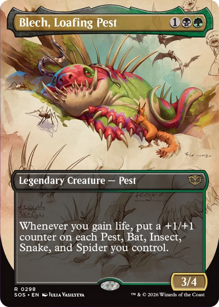 Blech, Loafing Pest (Borderless) [Secrets of Strixhaven] | Card Merchant Takapuna