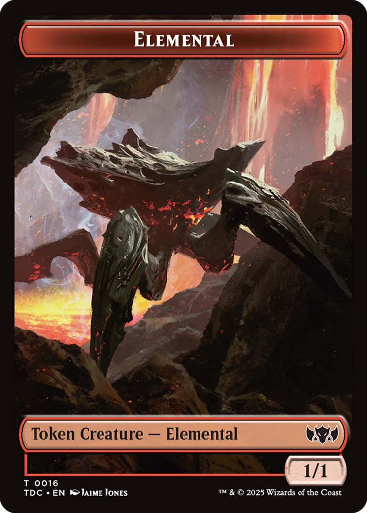 Elemental (0016) // Gold Double-Sided Token [Tarkir: Dragonstorm Commander Tokens] | Card Merchant Takapuna