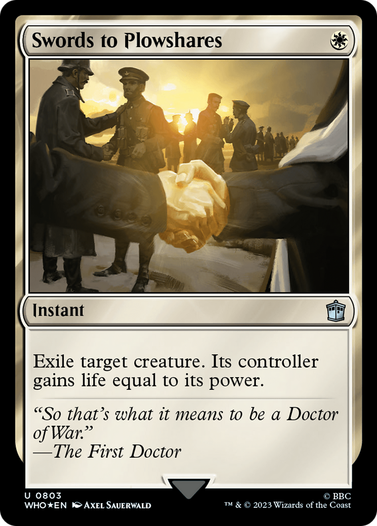 Swords to Plowshares (Surge Foil) [Doctor Who] | Card Merchant Takapuna
