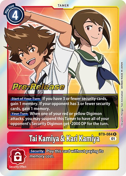 Tai Kamiya & Kari Kamiya [BT9-084] [X Record Pre-Release Promos] | Card Merchant Takapuna