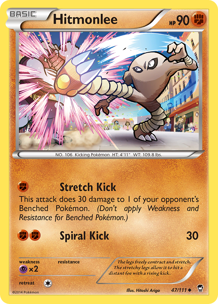 Hitmonlee (47/111) [XY: Furious Fists] | Card Merchant Takapuna