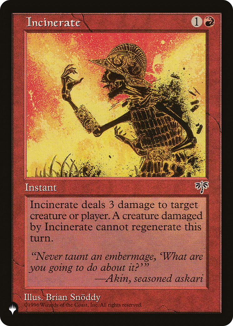 Incinerate [The List] | Card Merchant Takapuna