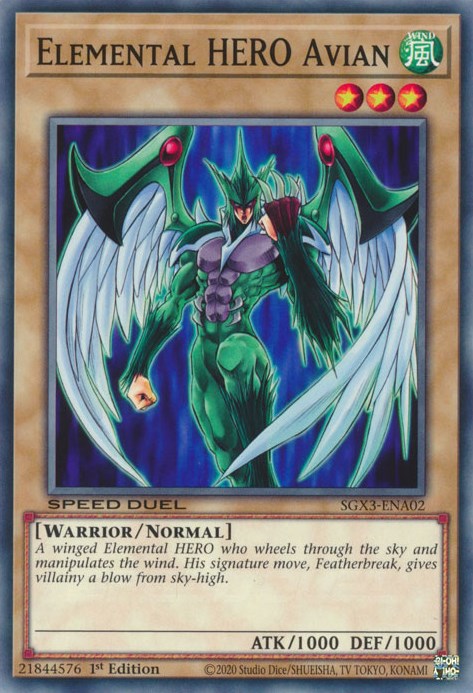 Elemental HERO Avian [SGX3-ENA02] Common | Card Merchant Takapuna