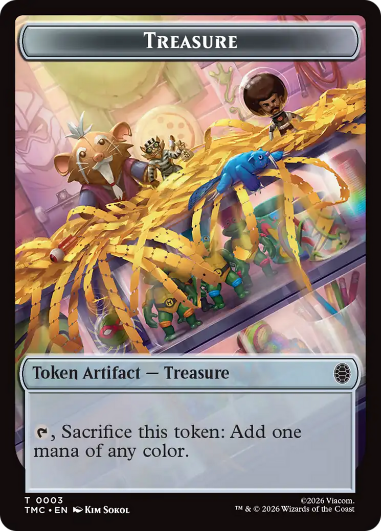 Treasure // Copy Double-Sided Token [Teenage Mutant Ninja Turtles Commander Tokens] | Card Merchant Takapuna