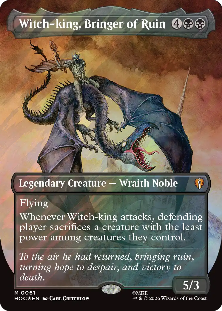 Witch-king, Bringer of Ruin (Borderless) (Surge Foil) [The Hobbit: Eternal-Legal] | Card Merchant Takapuna