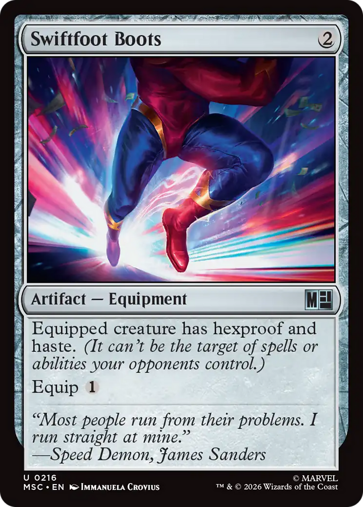 Swiftfoot Boots (Surge Foil) [Marvel Super Heroes Commander] | Card Merchant Takapuna