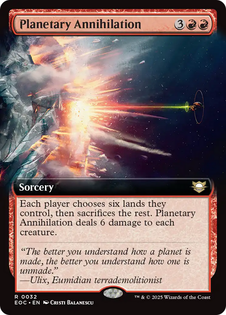 Planetary Annihilation (Extended Art) [Edge of Eternities Commander] | Card Merchant Takapuna