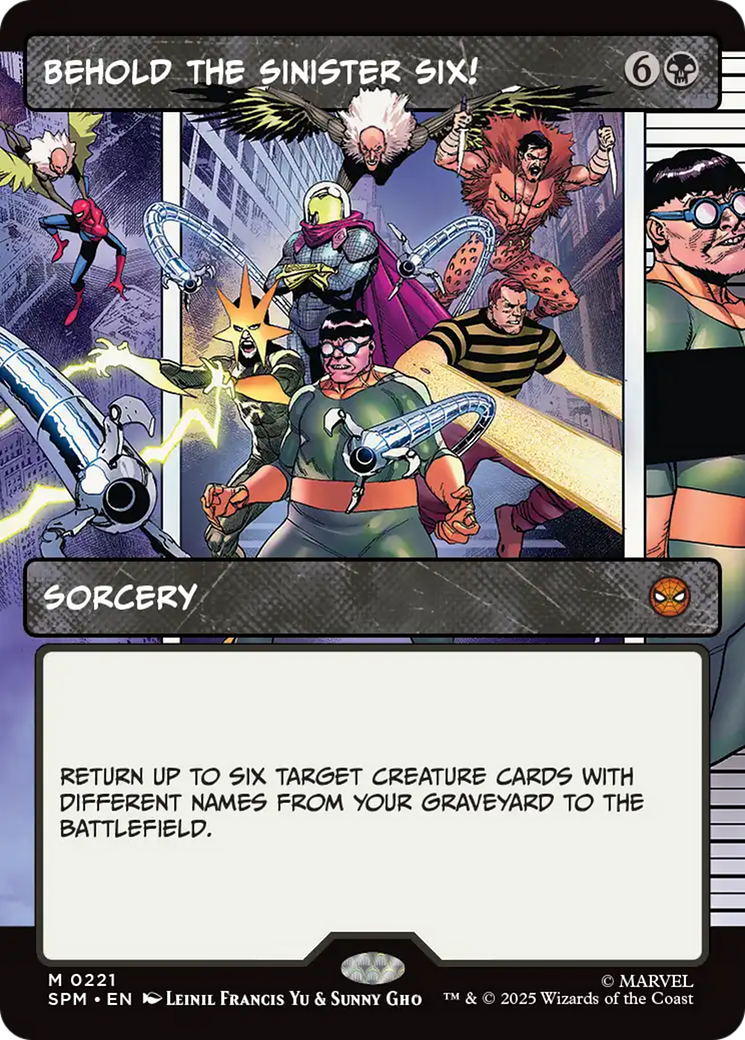 Behold the Sinister Six! (Borderless) [Marvel's Spider-Man] | Card Merchant Takapuna