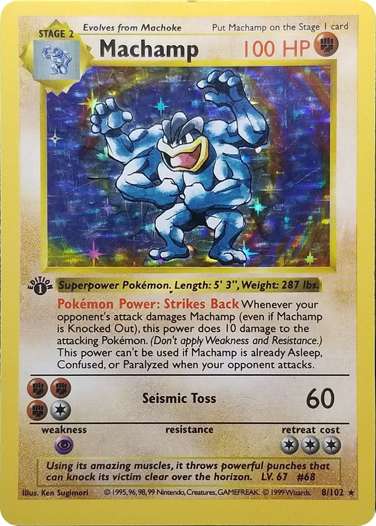 Machamp (8/102) (Shadowless) [Base Set 1st Edition] | Card Merchant Takapuna