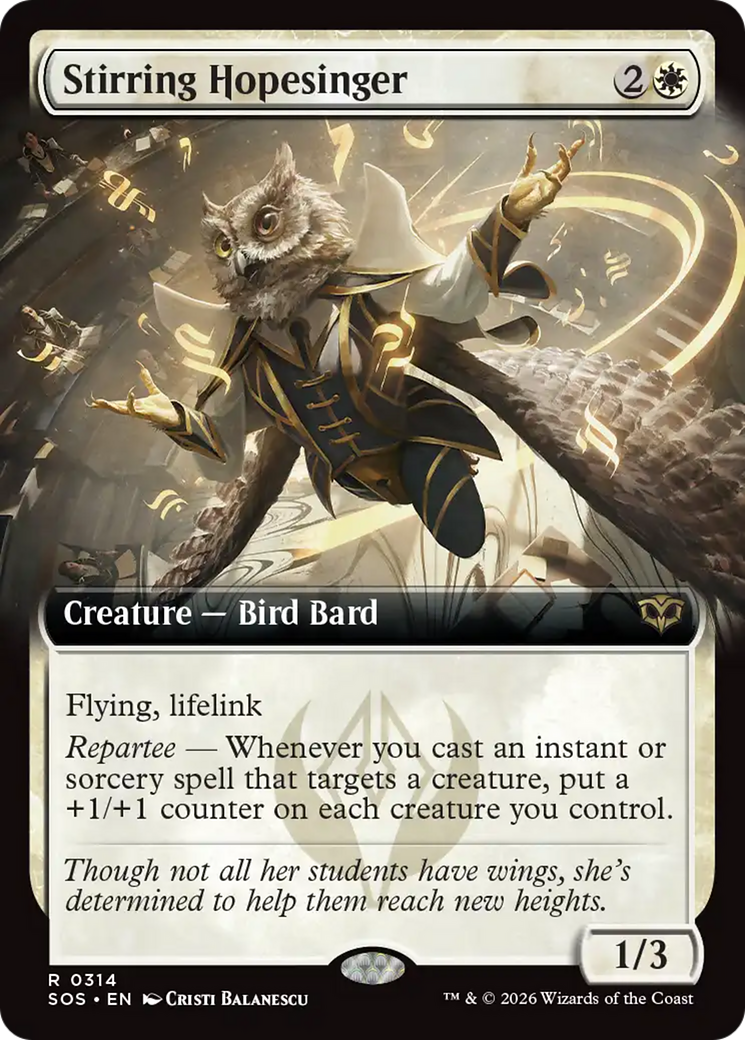 Stirring Hopesinger (Extended Art) [Secrets of Strixhaven] | Card Merchant Takapuna