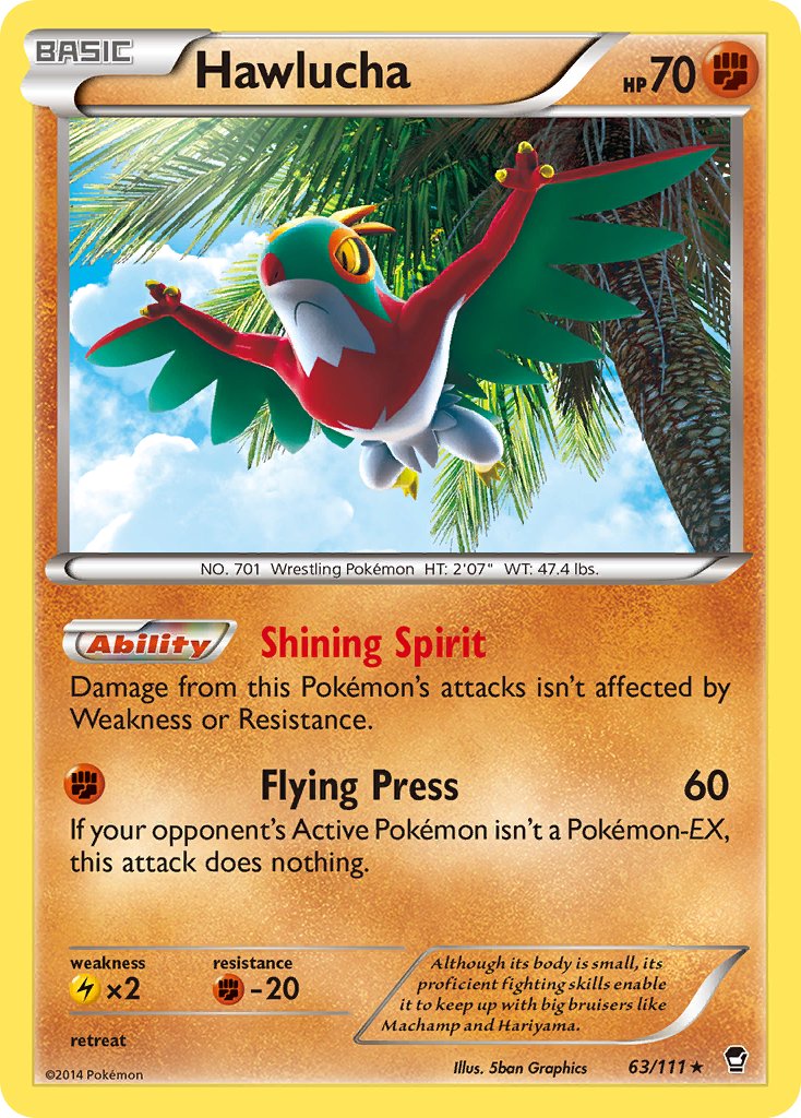 Hawlucha (63/111) (Cosmos Holo) (Blister Exclusive) [XY: Furious Fists] | Card Merchant Takapuna