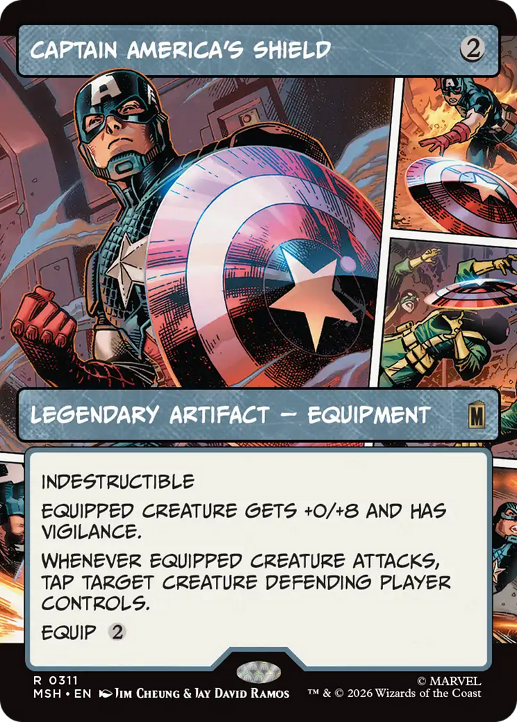 Captain America's Shield (Borderless) (0311) [Marvel Super Heroes] | Card Merchant Takapuna