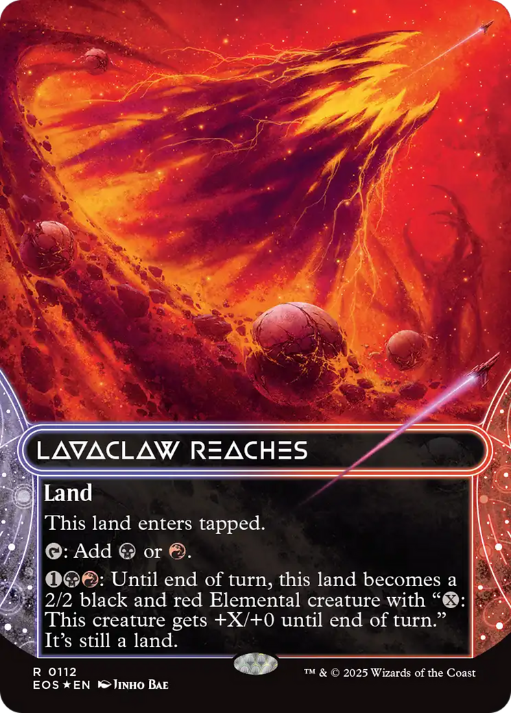 Lavaclaw Reaches (0112) (Borderless) (Galaxy Foil) [Edge of Eternities: Stellar Sights] | Card Merchant Takapuna